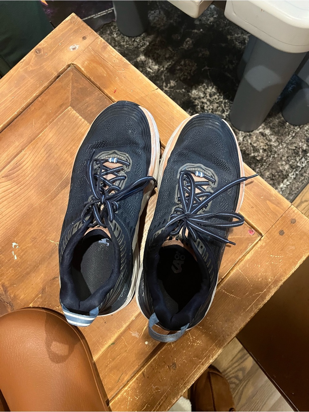 Hoka One One Navy and White Women's Running Shoes